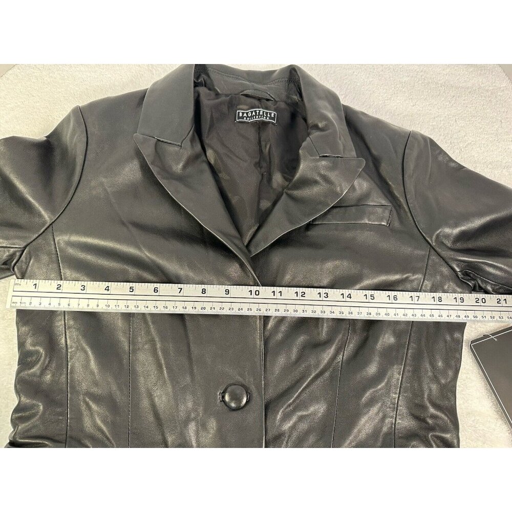 Bagatelle Size M 100% Leather Tailored Jacket Black TIMELESS, SOPHISTICATED!!🤩 - Picture 13 of 16
